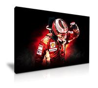 Kimi Räikkönen The Ice Man Ferrari F1 Canvas Wall Art Picture Print Gift For F1 Fans Modern Family Home Office Gym Hotel Decoration (XL: 91cm X 61cm)