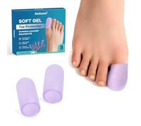 Kimihome Gel Toe Cap and Protector - Silicone Toe Covers - Cushions and Protects to Provide Relief from Missing or Ingrown Toenails, Corns, Calluses, Blisters (8 Large, Lavender)