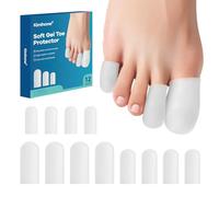 Kimihome Gel Toe Protector and Caps- 12 Pack Silicone Toe Covers Sleeves - Cushions and Protects to Provide Relief from Missing or Ingrown Toenails, Corns, Calluses, Blisters (Multi-Size)