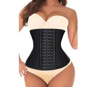 Kimikal Women Waist Trainer Corset Belt: Under Clothes Sport Tummy Control Long Torso Shapewear, Black 9 Steel Bone529, S