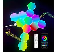 Kimimara Hexagon Lights Gaming - 12 Pack RGB Led Hex Light Panels Hexagon Smart Wall Lights Sync to Music for Room Bar Decor Gaming Setup