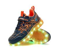 KIMIME PIKL LED Light up Trainers 7 Colors Luminous Super Blinking USB Rechargeable Breathable Outdoor Sport Running Shoes Gymnastic Tennis Low Top Sneakers Gift for Boys and Girls Birthday Yellow