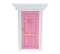 KIMISS 1:12 Miniature Dollhouse Wooden Door - Charming Flat Top Entrance for Dollhouse Furniture & Role-Playing Games (Roseate)