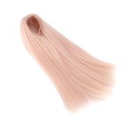 KIMISS 1/4 Doll Wig for 7-8 Inch Dolls - Long Straight Soft High Temperature Silk Wig for Ball Jointed - DIY Styling and Trimming (Pink)