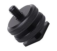 KIMISS 1/4 Inch Camera Cold Shoe Adapter Mount - Dual Nuts Tripod Screw Flash & Accessories, Heavy Duty Aluminum Alloy Design