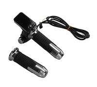 KIMISS 1 Pair Aluminum Twist Throttle Grips with LCD Display for Electric Bikes - Accelerator Handle with Cable and Key Knock for Enhanced Control