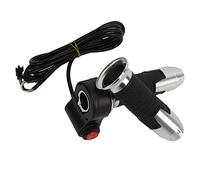 KIMISS 1 Pair Twist Throttle Grip Handlebar for Electric Vehicles 12V-99V - 3 Speed Adjustable Accelerator with Connection Wires (Silver)