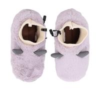 KIMISS 1 Pair USB Electric Foot Warmer Heated Slippers with 3 Adjustable Temperature Settings - Comfortable Flannel & Rubber Design for Cold Weather Use (Purple)