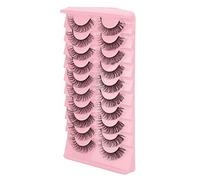 KIMISS 10 Pairs DD Curl Wispy False Eyelashes Set - Reusable 3D Multi Layer Faux Lashes for Makeup & Cosplay, Look, Comfortable Wear (DH06-5)