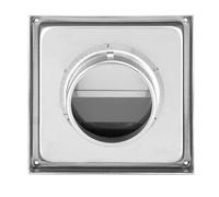 KIMISS 100mm Stainless Steel Air Vent Cover - Square Tumble Dryer and Bathroom Extractor Fan Outlet with Gravity Flap