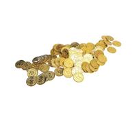 KIMISS 100PCS Treasure Coins Set - Realistic Plastic Simulation Coins for Board Games, Parties, and Treasure Hunts - Ideal for ' Parties and Themed Events (100 Denomination)