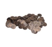 KIMISS 100PCS Treasure Coins Set - Realistic Plastic Simulation Coins for Board Games, Parties, and Treasure Hunts - Ideal for ' Parties and Themed Events (Antique Bronze Pirate)