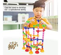 KIMISS 105pcs Plastic Pathway Brick Toy Set with Rolling Balls - Building Toys for to Enhance Motor Skills and Observation (105PCS (678-7))