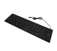 KIMISS 109 Keys Foldable Silicone Keyboard - Quiet USB Wired Ble Keyboard for Easy Travel & Comfortable Typing (Black)