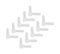 KIMISS 10Pack 90 Degree Elbow Hose Barb Plastic Fittings, Equal Barbed Joint Adapter L Shape for Aquarium, 8mm Car Battery Breather, 3/8 PEX 90° Hose Connector (4mm)