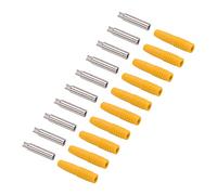 KIMISS 10Pcs Insulated 2mm Banana Plug Coupler with Protection Shroud for Testing Equipment - Reliable Socket Connectors for Enhanced Performance (Yellow)