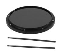 KIMISS 12'' Drum Pad Percussion Training Carbon Fiber Non-Slip Shock-Absorbent Mat with Drumsticks for Beginners - Ideal for Practice Anywhere! (Black)