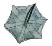 KIMISS 12 Holes Automatic Fishing Net Shrimp Cage - Foldable Crab Fish Trap with Steel e for Easy Catching of Minnows, Lobsters, and Crabs (6 Hole)