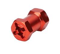 KIMISS 12mm Wheel Hex Drive Adapter Extension | 4PCS Aluminium Alloy 20mm Connector for 1/10 RC Drift Car Gy Truggy Truck Parts | Versatile Fit for RC Crawler (Red)