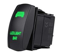 KIMISS 12V 24V Waterproof 5 Pin LED Light Bar Toggle Rocker Switch SPST ON-OFF for Car Boat Truck (Green)