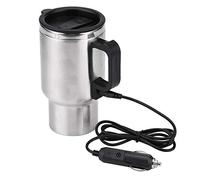 KIMISS 12V 450ml Car Electric Kettle, Stainless Steel Travel Heating Cup Coffee Tea Cup Mug for Van Lorry Caravan