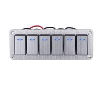 KIMISS 12v Switch Panel 12v LED Switch Panel 12v Rocker Switch Panel 6 Gang Rocker Switch Panel Rocker Switch Panel Mount 5 Pin On Off Car Switches 12v to 24v LED Switch Panel Blue