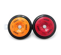 KIMISS 12V Universal Electric Car Horn High Low Tone Round Loud 110dB Speakers for Cars Motorcycles Scooters Bikes Red Orange Iron 19.5x10x6.5cm 2 Pieces