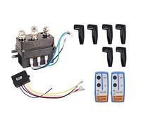 KIMISS 12V Winch Solenoid Relay, 400A Contactor for ATV UTV 4X4 Vehicles - Durable Performance with 6 Protective Caps