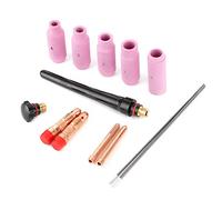 KIMISS 13Pcs/Set Welding Nozzle TIG Gas Lens Ceramic Contact Tip with Tungsten Needle for Torch 17/18/26 High Performance