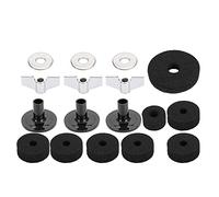 KIMISS 18 Pcs Drum Set Cymbal Felt Kit - Non Slip High Hat Clutch Cup Felt & Cymbal Sleeve Set for Enhanced Performance (Black)