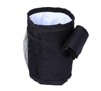 KIMISS 1pc Black Universal Baby Bottle Holder for Strollers - Insulated Drink Bottle Storage Pouch with Mesh Pockets for Outdoor Activities