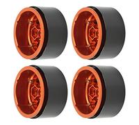 KIMISS 2.2in RC Crawler Wheel Hubs - 4 PCS Aluminum Alloy Hub for 1/10 RC Simulation Vehicles, High Performance Replacement Components (Orange)
