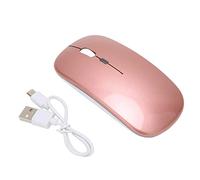 KIMISS 2.4G Wireless Mouse - Rechargeable Ultrathin Silent Gaming Mouse with Color Backlight, 1600 DPI for Laptop and Office Use with 2.4G Receiver (Rose Gold)