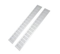 KIMISS 2 Pcs Air Vent Vent Grille, Silver Air Vent Cover Rectangular Vent Plate Aluminum Alloy Door Air Vent Grille for Cabinet Shoe Cabinet Closet (80 * 600mm)