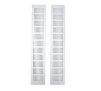 KIMISS 2 Pcs Air Vent Vent Grille, White Air Vent Cover Rectangular Vent Plate Aluminum Alloy Door Air Vent Grille for Cabinet Shoe Cabinet Closet (80 * 450mm)