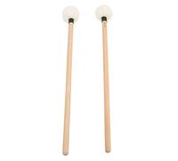 KIMISS 2 Pcs Felt Head - Soft Wool Percussion Accessories for Timpani, Bass Drums & Snare Drums - Durable Maple Wooden Handles (Black)