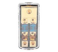 KIMISS 2 Way Distribution Block 0/4 Gauge In To 4/8 Gauge Out 60A Fuse Distribution Block Mini ANL Fuse Holder for Auto Boat Audio System