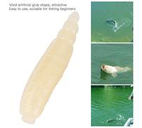 KIMISS 200pcs 17mm Glow-in-the-Dark Small Artificial Maggot Grub Soft Lure Fishing Baits for Freshwater Fishing