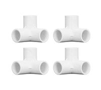 KIMISS 20mm 3 Way Corner Connector - 10PCS 3 Way Pipe Fittings Right Angle Tee - Pipe Connector for Water Pipes and Furniture (White)