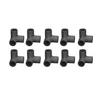 KIMISS 20mm 3 Way Corner Connector - 10PCS 3 Way Pipe Fittings Right Angle Tee - Pipe Connector for Water Pipes and Furniture (Black)