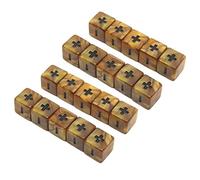 KIMISS 20pcs Math Plus Minus Sign Dices Set for Infant E on, 16mm Engraved Math Dice for Learning Concepts and Developing Intelligence (Golden Gradient)