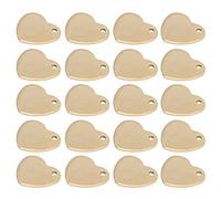 KIMISS 20pcs Pet ID for Dogs and Cats - Customizable Heart-Shaped Stainless Steel Name with Hole for DIY Accessories (13 * 14mm 20 pcs)