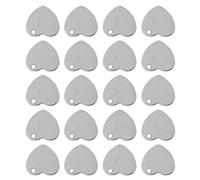KIMISS 20pcs Pet ID for Dogs and Cats - Customizable Heart-Shaped Stainless Steel Name with Hole for DIY Accessories (13 * 14mm 20 pcs)