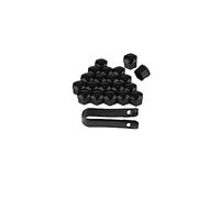 KIMISS 20pcs Wheel Nut Cover,Car Wheel Nut Caps Nylon PA66 Wheel Hub Cover with Removal Tool for 19mm Screws(Black)