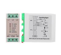 KIMISS 220VAC 3 Phase Voltage Protector Relay - Over & Under Voltage, Phase Loss & Reverse Protection
