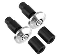 KIMISS 22mm 1Pair Handlebar Plug Bar End Plug Cap Handlebar End Grips Handlebar Grips Plugs Slider Plug Caps Bar Ends Weights Aluminum Alloy Rubber for Most Motorcycle Universal 7/8inch Silver
