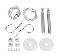 KIMISS 24in Hood pin plate lock Hood hood Hood pins Stainless Steel Hood Pin Clip Hood Lock Clip Pin Engine Hood Pin Plate Bonnet Lock Clip Kit Car Modified Accessory