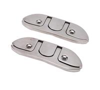 KIMISS 2PCS 6in Flip Up Dock Cleat, 316 Stainless Steel Folding Marine Cleat with Mirror Finish for Boats Yachts Docks Decks Home Decor