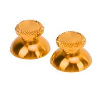 KIMISS 2Pcs Aluminum Alloy Metal Analog Grips Thumbsticks for Handheld Game Consoles - Stylish Replacement Joystick Caps for Enhanced Gameplay (Yellow)