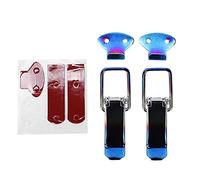 KIMISS 2Pcs Car Hood Lock Bonnet Hood Lock Lockable Auto Bumper Clip Hasp Universal Clip Quick Latch Clamp Hook Iron Small Size with Stickers Universal